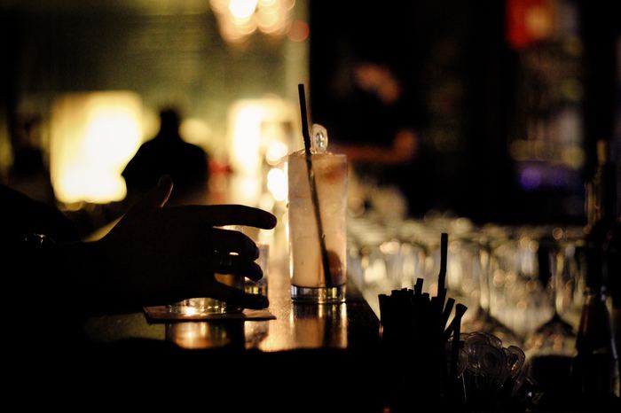 Drink on the bar counter